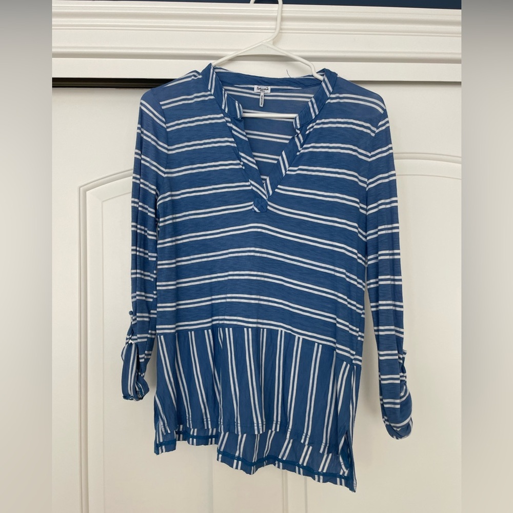 Blue striped top
